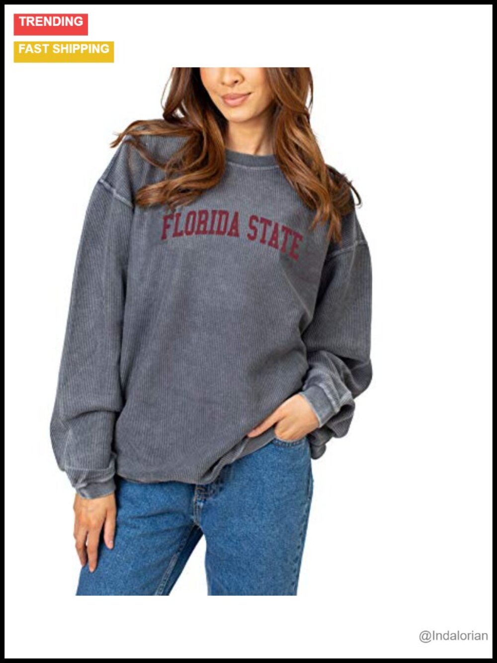 NCAA Womens Cozy Fleece Crew Neck Sweatshirt Cotton Pullover